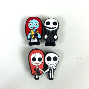 Nightmare Before Christmas Jack & Sally Shoe Charms Vibrant Rubber Design 3-Pack